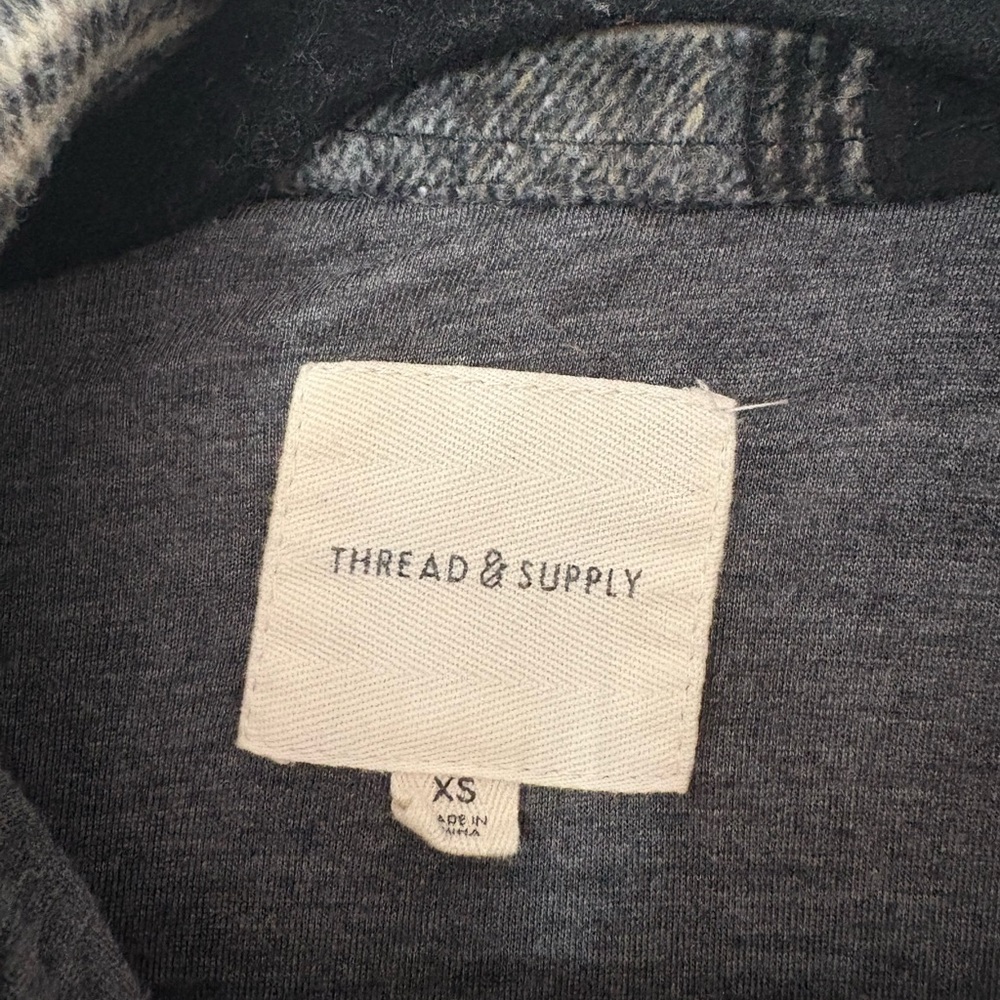 Thread & Supply Plaid Utility Jacket - Black and Cream - Picture 3 of 3